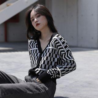 Geometric Knit Top As Shown In Figure - One Size