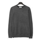 Round-neck Plain Knit Pullover