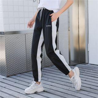 Two-tone High Waist Loose Fit Pants