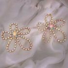 Hollow Flower Stud Earring 1 Pair - S925 Silver - One Size