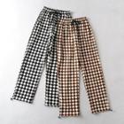 Drawstring-cuff Argyle Wide-leg Sweatpants