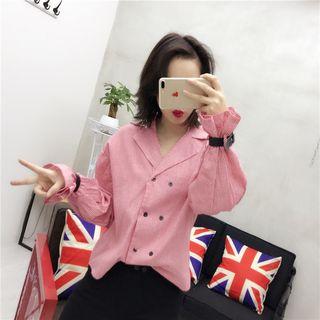 Double-breasted Bell-sleeve Blouse