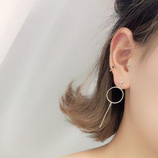 Ring Asymmetric Drop Earrings