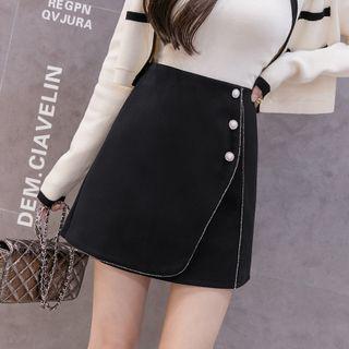 Rhinestone Trim Mini Pencil Skirt