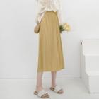 Midi A-line Skirt Yellow - One Size