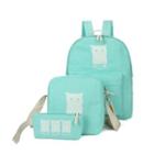 Set : Florescent Canvas Backpack + Shoulder Bag + Pouch