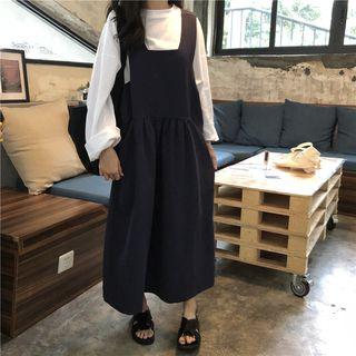 Plain Long-sleeve Loose-fit T-shirt / Plain Sleeveless Dress