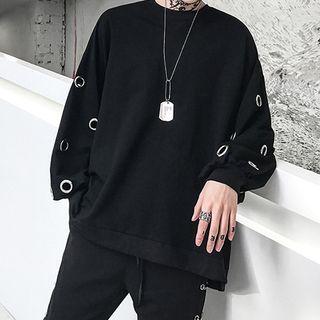 Cut-out Pullover Black - One Size