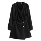 Long-sleeve Button-up Romper