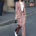 Set: Single Button Blazer + Straight Fit Pants