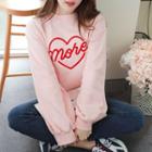 More Heart-embroidered Sweatshirt