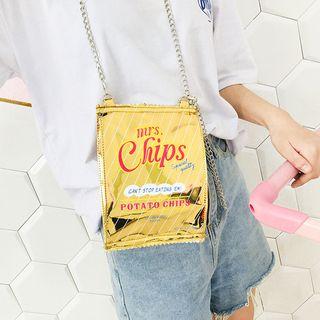 Metallic Chips Bag Chained Shoulder Bag