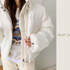 High-neck Padding Jacket Ivory - One Size