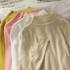 Mock-neck Skinny Knit Top In 9 Colors