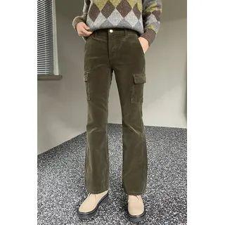 Corduroy Cargo Boot-cut Pants