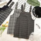 Check Loose-fit Woolen Jumper Dress