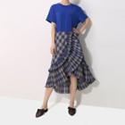 Short-sleeve Plaid Ruffled Dress