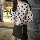 Mock-neck Dotted Pullover