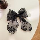 Bow Mesh Hair Tie Black - One Size