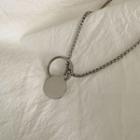 Disc & Hoop Pendant Necklace Silver - One Size