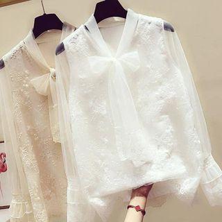 Bow-neck Lace Blouse / Camisole Top