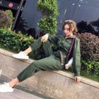 Long-sleeve Zip Cargo Jumpsuit