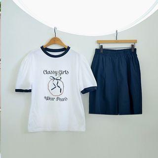 Set: Letter Ringer T-shirt + Shorts