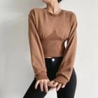Shirred-panel Cropped Sweatshirt