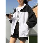 Stand-collar Two-tone Windbreaker
