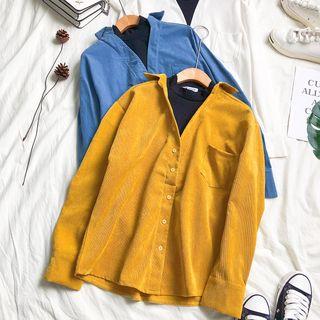 Corduroy Mock Two-piece Shirt