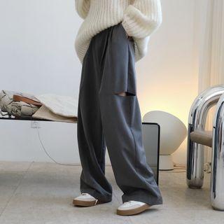 High-waist Cutout Wide-leg Dress Pants