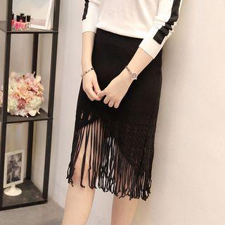 Fringe Knit Skirt