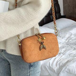 Velvet Bee-accent Chain Strap Crossbody Bag
