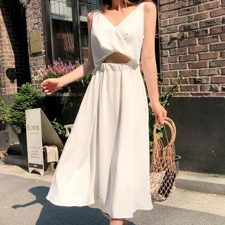 Cutaway-front Chiffon Dress