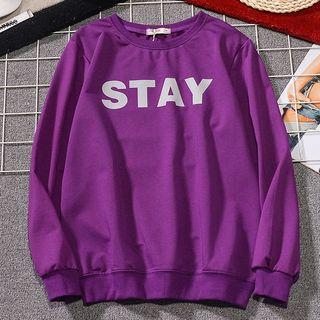 Couple Matching Reflective Letter Sweatshirt