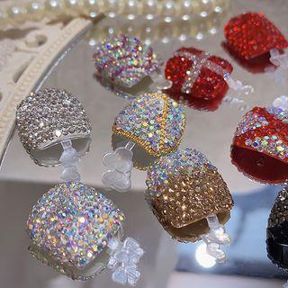 Set Of 2: Rhinestone Faux Nail Tips