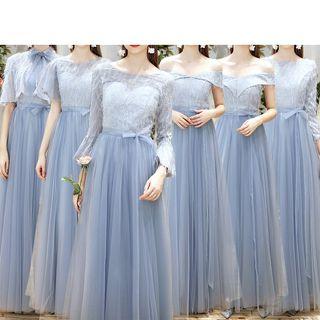 Fringed Mesh Evening Gown (various Design)