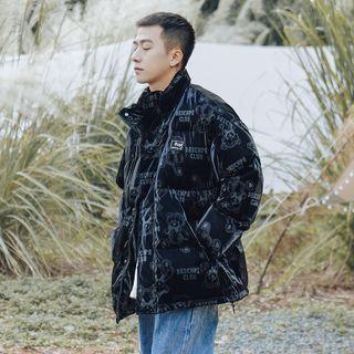 Long-sleeve Bear Print Padded Coat