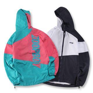 Couple Matching Two-tone Hooded Light Jacket