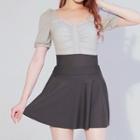 Puff-sleeve Swimsuit / Swim Skirt