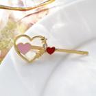 Rhinestone Heart & Star Hair Pin 1 Pc - Love Heart Hair Clip - One Size