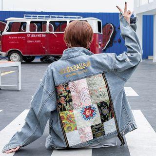 Floral Panel Denim Jacket