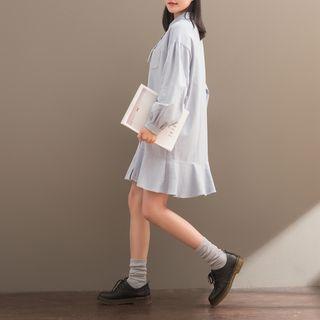 Balloon-sleeve Shirtdress