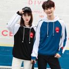 Couple Matching Embroidered Color Block Hoodie