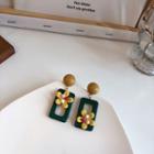 Flower Drop Earring 1 Pair - Green - One Size