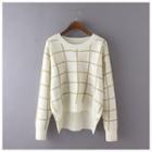 Plaid Knit Pullover