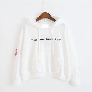 Patched Letter Embroidered Hoodie