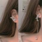 Non-matching Butterfly Cuff Earring 1 Pair - Silver Steel - Silver - One Size