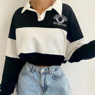 Two Tone Logo Polo Top