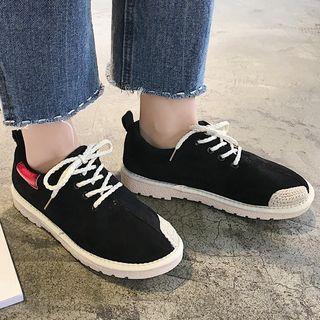 Faux Suede Patched Sneakers